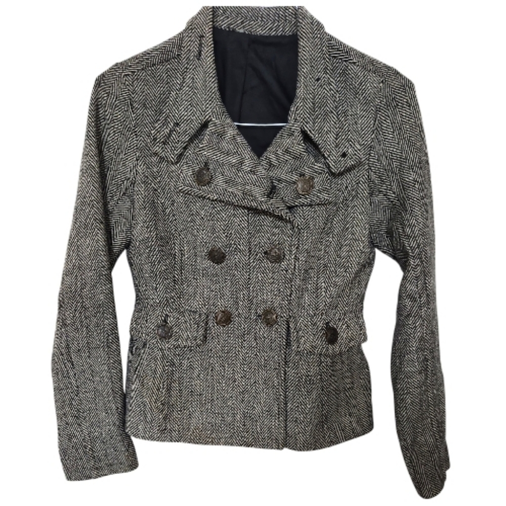 Women's Express Herringbone Wool Double-Breasted Jacket, Small